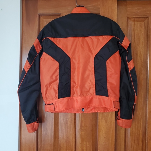 Sold--- jacket with liner. Revolution gear size large Orange and black. Vents - Picture 2 of 7